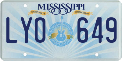 MS license plate LYO649