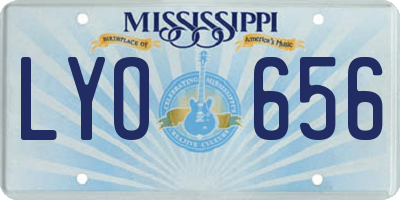 MS license plate LYO656
