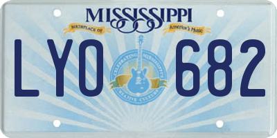MS license plate LYO682