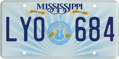 MS license plate LYO684