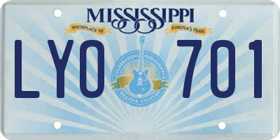 MS license plate LYO701