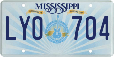 MS license plate LYO704