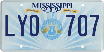 MS license plate LYO707