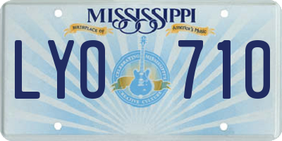 MS license plate LYO710
