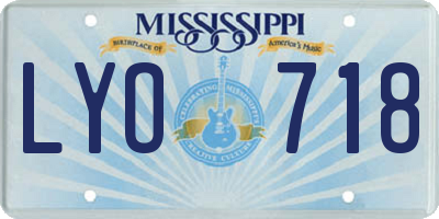 MS license plate LYO718
