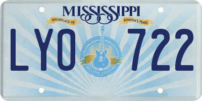MS license plate LYO722
