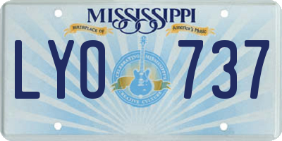 MS license plate LYO737