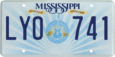 MS license plate LYO741