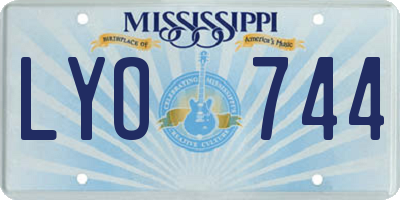 MS license plate LYO744
