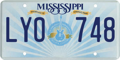 MS license plate LYO748