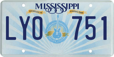 MS license plate LYO751