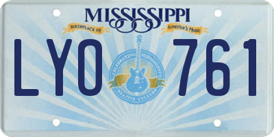 MS license plate LYO761