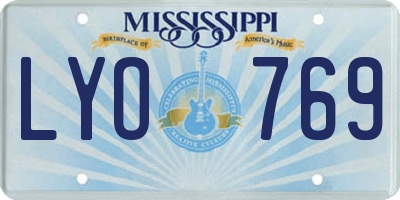 MS license plate LYO769