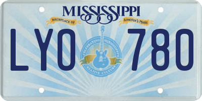 MS license plate LYO780