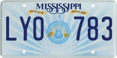 MS license plate LYO783