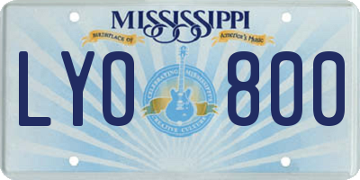 MS license plate LYO800