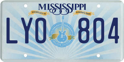 MS license plate LYO804
