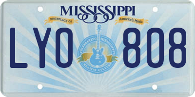 MS license plate LYO808