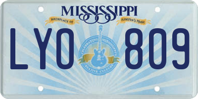 MS license plate LYO809