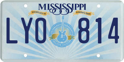 MS license plate LYO814