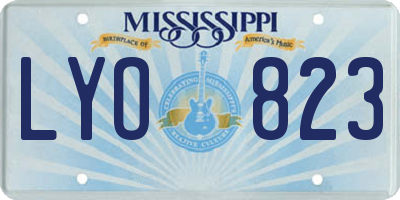 MS license plate LYO823
