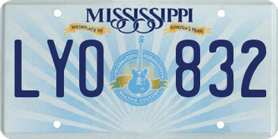 MS license plate LYO832