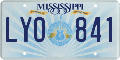 MS license plate LYO841