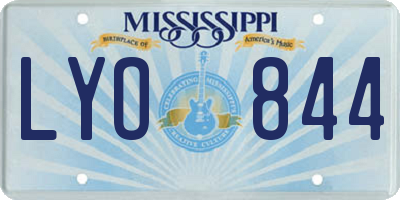 MS license plate LYO844