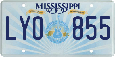 MS license plate LYO855