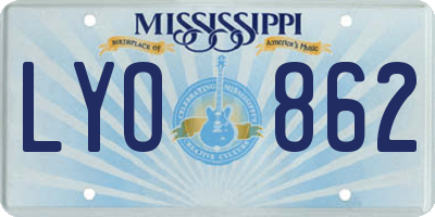 MS license plate LYO862