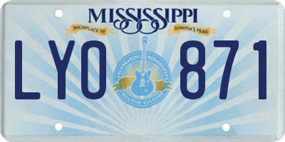 MS license plate LYO871