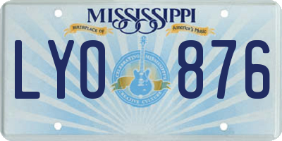 MS license plate LYO876