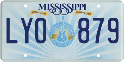 MS license plate LYO879