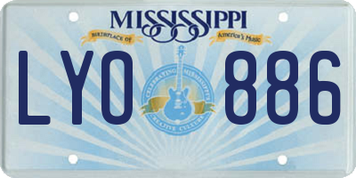 MS license plate LYO886