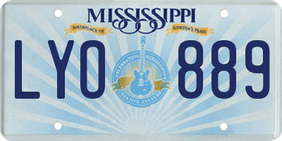MS license plate LYO889