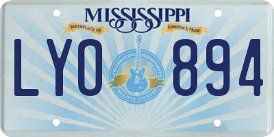 MS license plate LYO894
