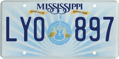 MS license plate LYO897