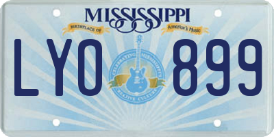 MS license plate LYO899