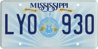 MS license plate LYO930