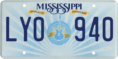 MS license plate LYO940