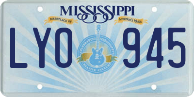MS license plate LYO945
