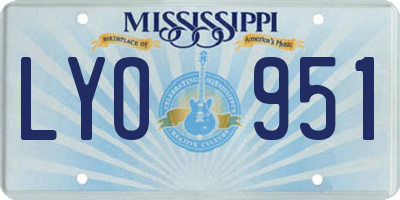 MS license plate LYO951