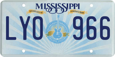 MS license plate LYO966