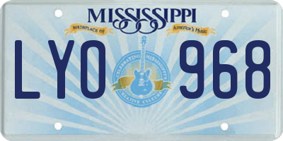 MS license plate LYO968