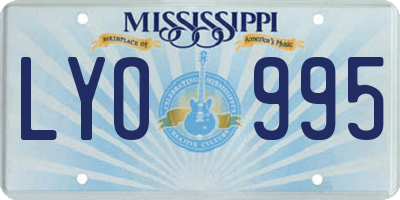MS license plate LYO995