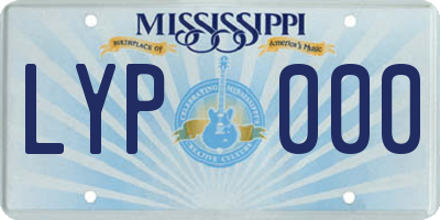 MS license plate LYP000