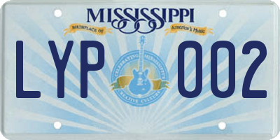 MS license plate LYP002