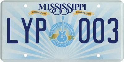 MS license plate LYP003