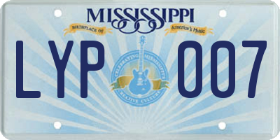 MS license plate LYP007
