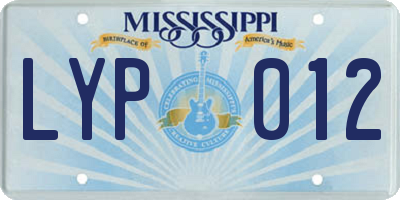 MS license plate LYP012